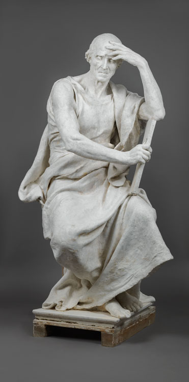 Paul DUBOIS (1829 - 1905), L'étude ou La Méditation, 1878, plâtre, H.164 L.86 P.78,5 cm,  Musée Camille Claudel Nogent-sur-Seine, inv.1905.36, don Madame Veuve Dubois en 1905