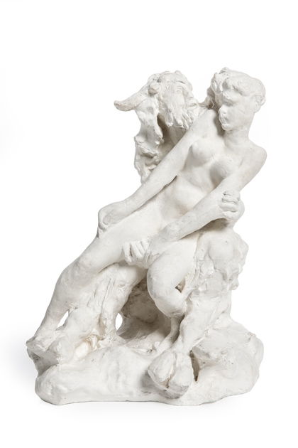 Auguste Rodin (1840-1917), Faune et nymphe, plâtre, don Henri Vever, 1905, inv.11811, dépôt du musée des Arts décoratifs, 