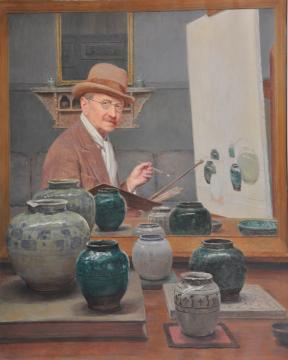 Emile Artus Boeswillwald, Autoportrait aux pots persans, 1934 