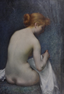 Philippe Lattard, Etude de nu, femme rousse de dos, peinture à l’huile sur toile, don Alfred Boucher, 1902 